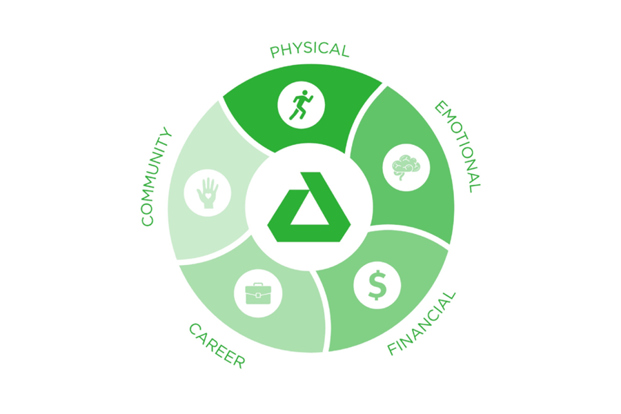 These are the five wellness components we use at Delta Dental to support the wholistic well-being of