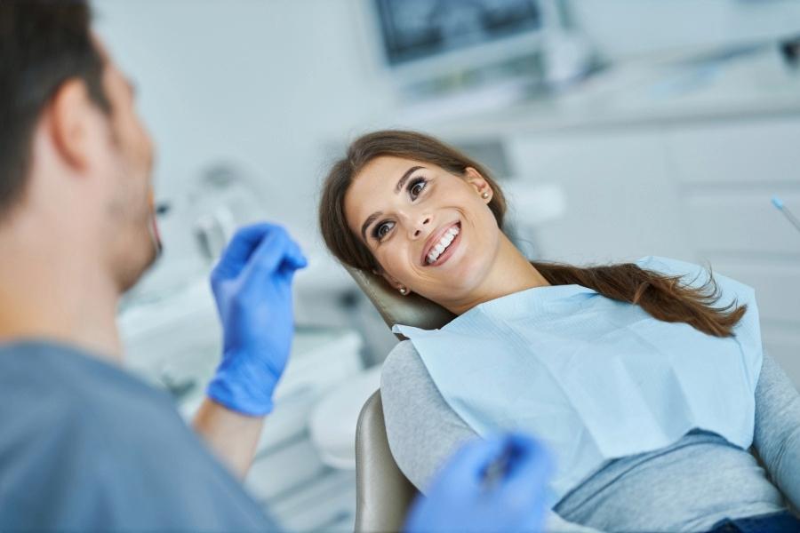image of woman in dental chair