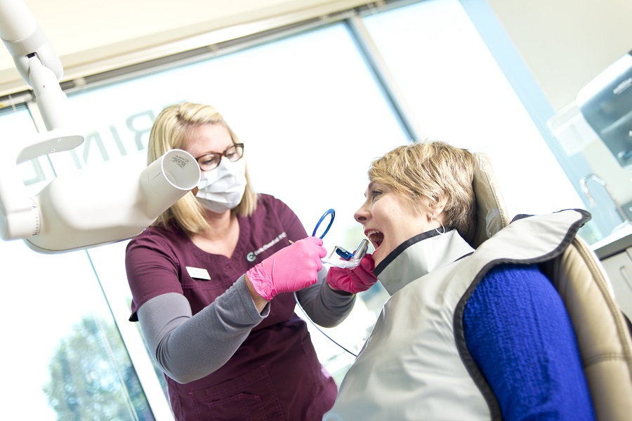 Dentist working on a patient