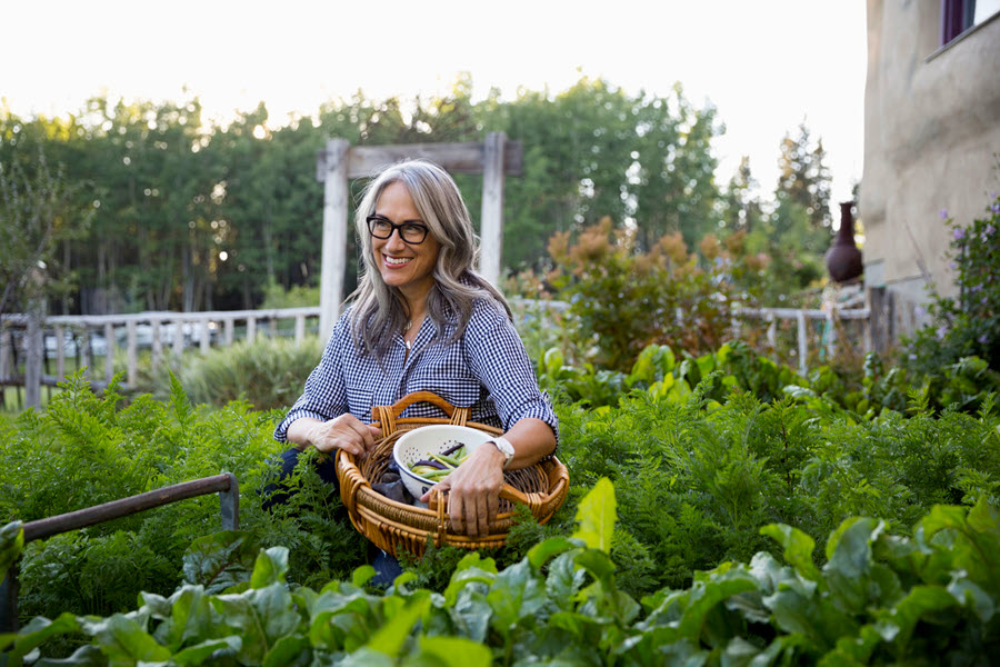 Woman in garden