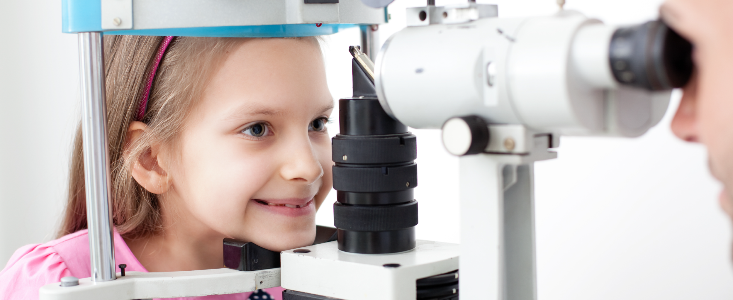 Young girl getting an eye exam